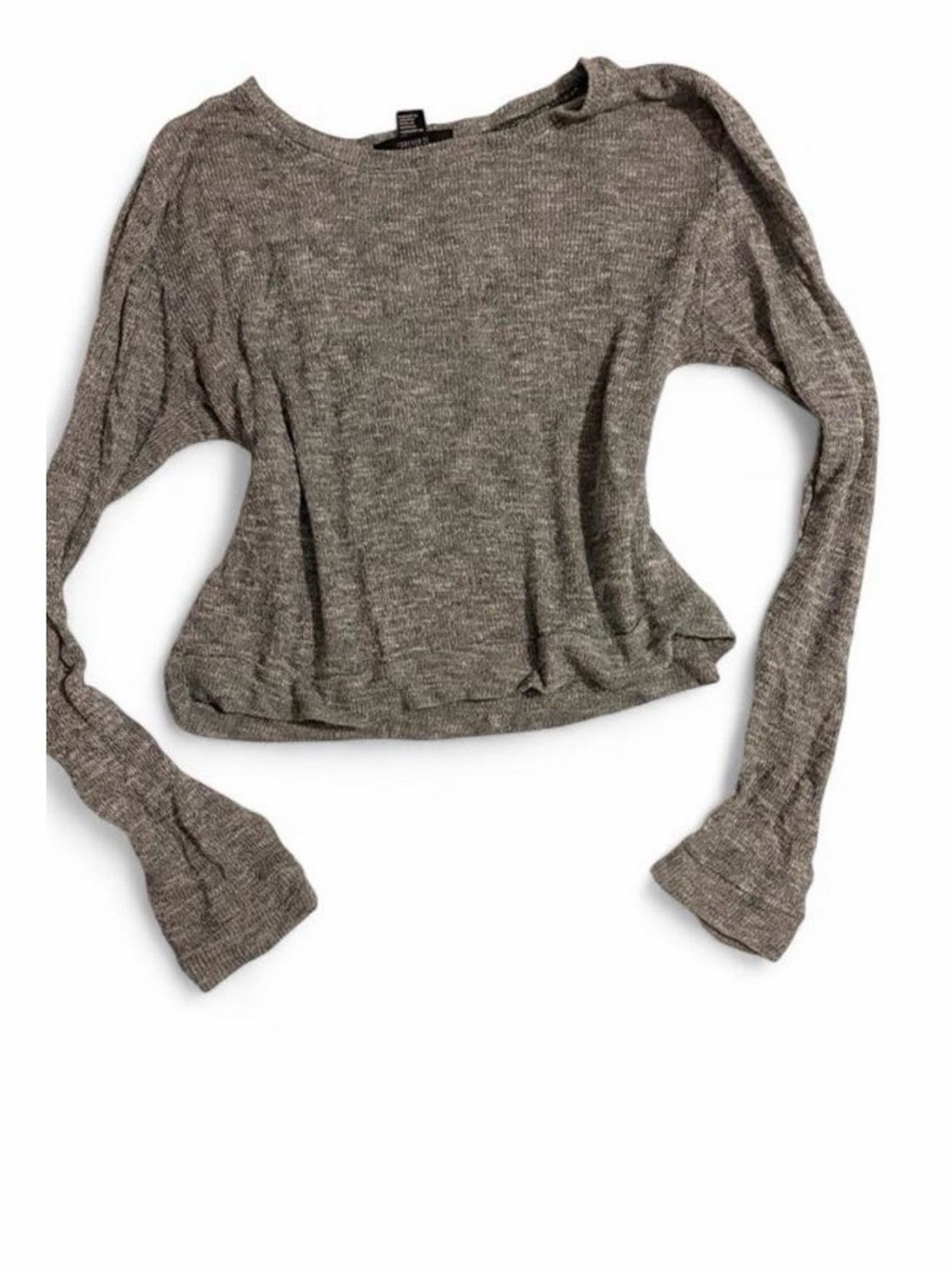 Forever 21 Heather Green Long Sleeve Knit Top + FREE Squishy Cube